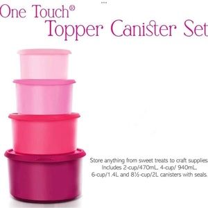 Tupperware One Touch Topper Canister Set